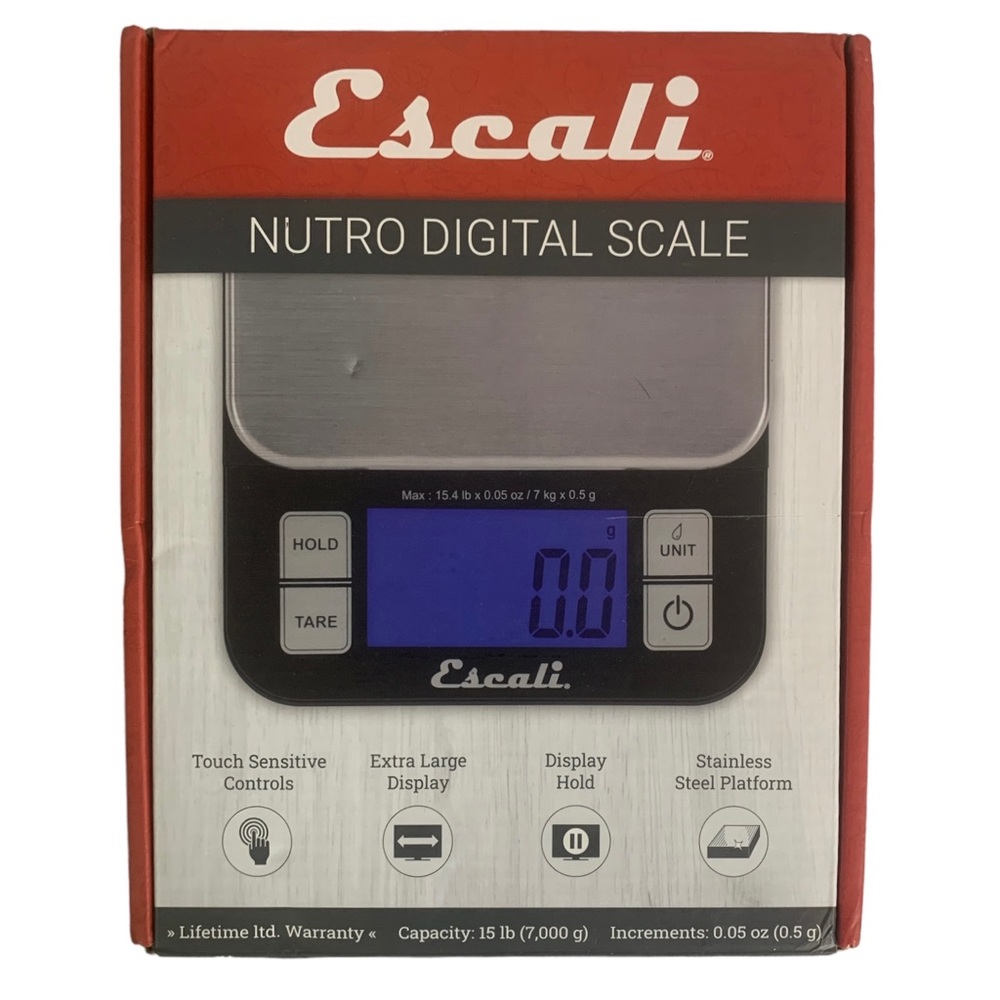 Escali Nutro Digital Food Scale Multi-Functional Kitchen Appliance Black